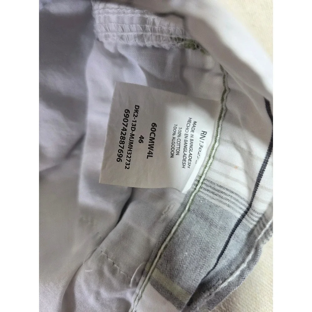 Wrangler Mens Plaid Cargo Shorts White Blue Grey Cotton 60CMW4L Size 46